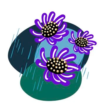 Floral vector stylized design formal composition scandinavian isolated Illustrazione stock