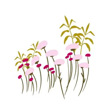 Floral vector stylized design formal composition scandinavian isolated Stock Illustration