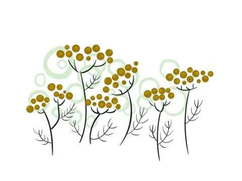 Floral vector stylized design formal composition meadow Stock Illustration