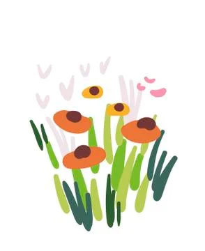 Floral vector stylized design formal composition meadow Stock Illustration
