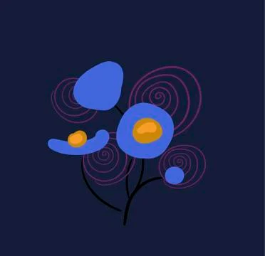 Floral vector stylized design formal composition meadow Stock Illustration