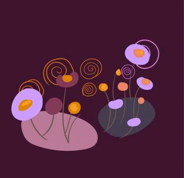 Floral vector stylized design formal composition meadow Stock Illustration