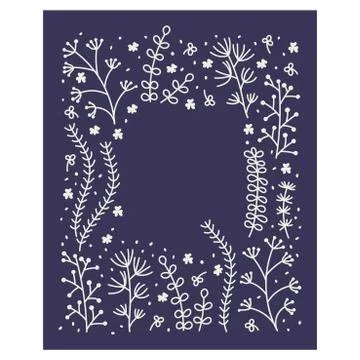 Floral vector template greeting card in a Scandinavian style . Vector Hand dr Stock Illustration
