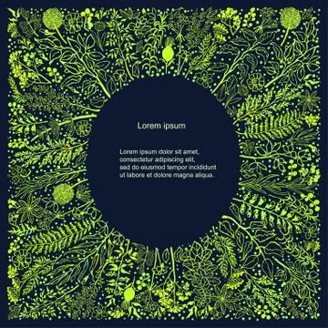 Floral vector template with leaves Stock Illustration