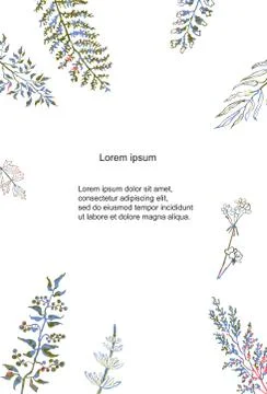 Floral vector template with leaves Stock Illustration