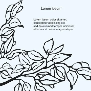 Floral vector template with leaves Stock Illustration