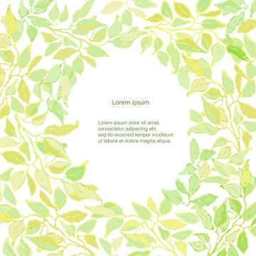 Floral vector template with leaves Stock Illustration