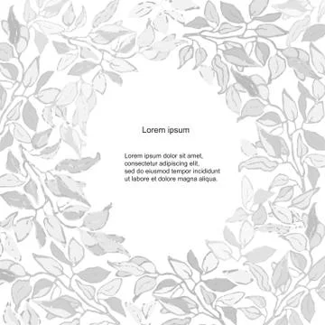 Floral vector template with leaves Stock Illustration