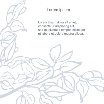 Floral vector template with leaves Stock Illustration