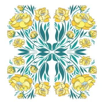 Floral Vector Vignette Stock Illustration