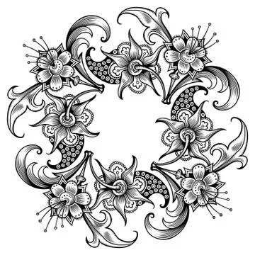 Floral vector vintage border. Frame design. Stock Illustration