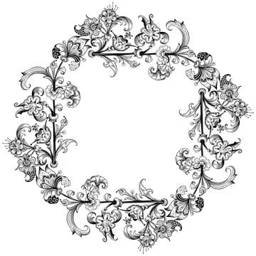 Floral vector vintage border. Frame design. Stock Illustration