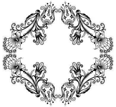 Floral vector vintage border. Frame design. Stock Illustration