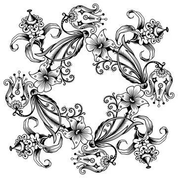 Floral vector vintage border. Frame design. Stock Illustration