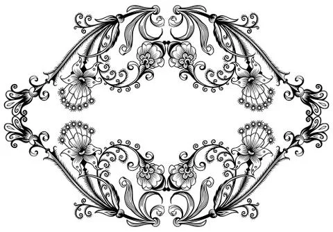 Floral vector vintage border. Frame design. Stock Illustration