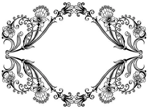 Floral vector vintage border. Frame design. Stock Illustration