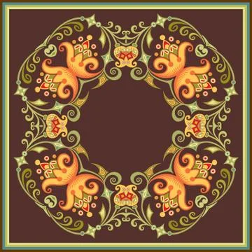 Floral vector vintage border. Frame design. Stock-Illustration