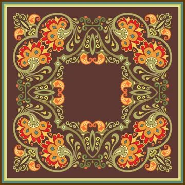 Floral vector vintage border. Frame design. Stock Illustration