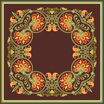 Floral vector vintage border. Frame design. Stock Illustration