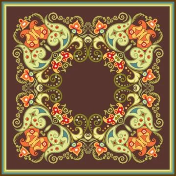 Floral vector vintage border. Frame design. Stock Illustration