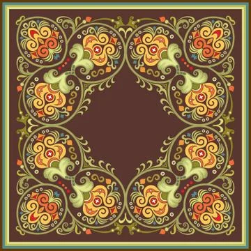 Floral vector vintage border. Frame design. Stock Illustration