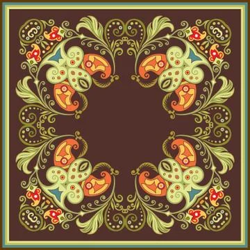 Floral vector vintage border. Frame design. Stock Illustration