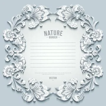 Floral vector vintage border 스톡 일러스트