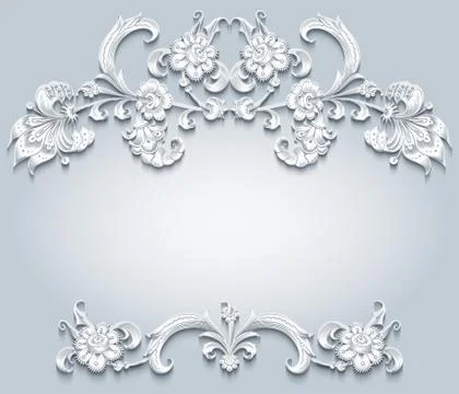Floral vector vintage border 스톡 일러스트