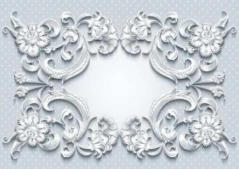 Floral vector vintage border 库存插图
