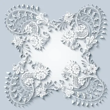 Floral vector vintage border Stockillustratie