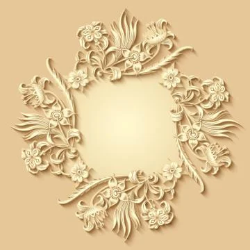 Floral vector vintage border. Stock Illustration