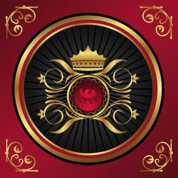 Floral vintage with heraldic elements Stock Illustration