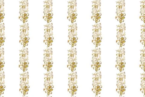Floral vintage seamless pattern. Elements in brown, white and yellow colors. For Illustrazione stock