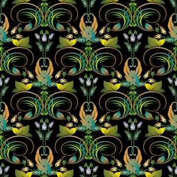 Floral vintage seamless pattern. Stock Illustration