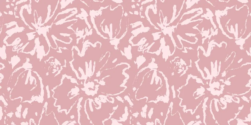 Floral vintage seamless pattern. Subtle pink palette botanical background. .. Stockillustratie