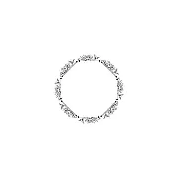 Floral vintage vector circle frame, isolated on white Stock Illustration