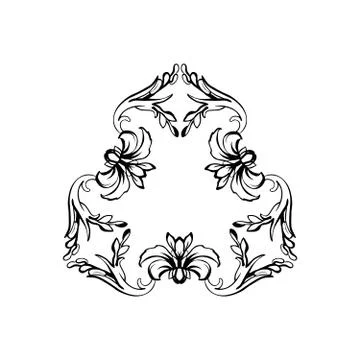 Floral vintage vector frame, isolated on white Stock Illustration