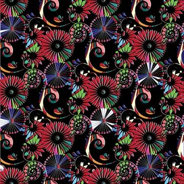 Floral vintage vector seamless pattern. Colorful decorative background Illustrazione stock