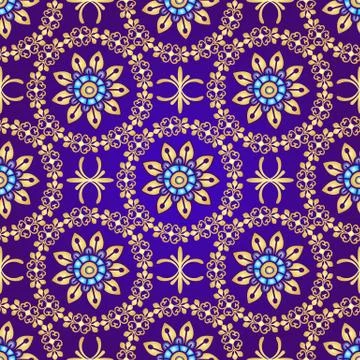 Floral violet seamless pattern Stock Illustration
