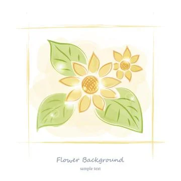 Floral watercolor drawing vector background Stock Illustration