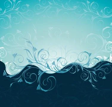 Floral wave Illustrazione stock