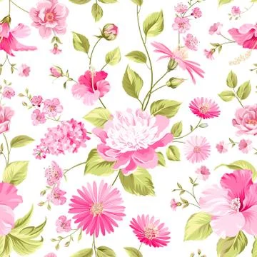 Floral wedding pattern Stock Illustration