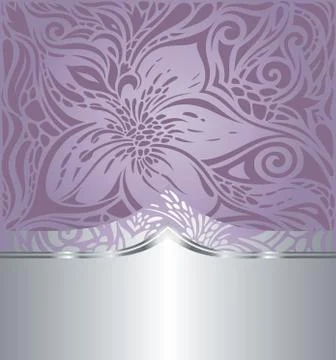 Floral wedding violet vector background invitation design Stock Illustration