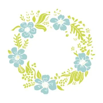 Floral wheath, circle frame for your design Stock Illustration