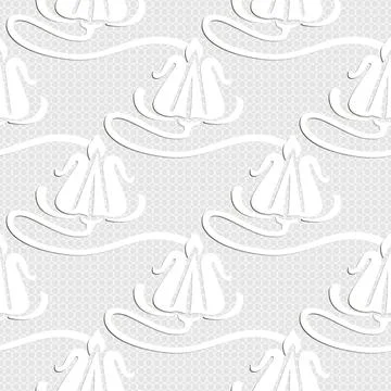 Floral white 3d seamless pattern. Vector lace background. Modern abstract orn Stock Illustration