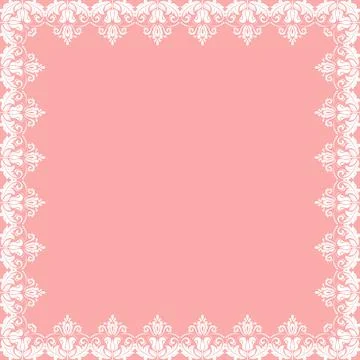 Floral White Frame 스톡 일러스트