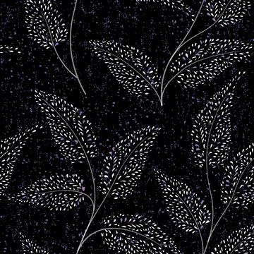 Floral winter seamless pattern. Snow forest texture. Snowy leaves Stock Illustration
