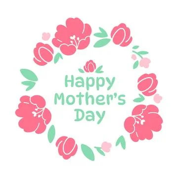 Floral wreath. Botanical spring vector illustration for mother's day . Illustrazione stock