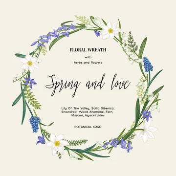 Floral wreath. Illustrazione stock