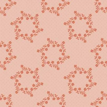 Floral wreaths seamless vector pattern in pink Stock Illustration